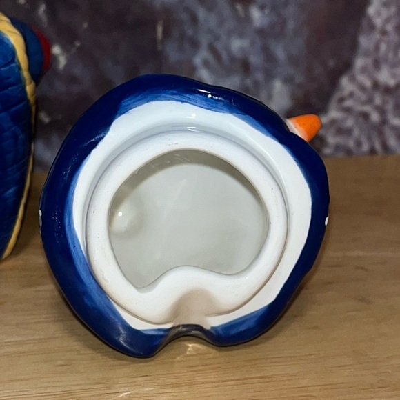 Bico China Ceramic Snowman Sugar Bowl and Creamer Christmas Snowflake Blue - Picture 9 of 12